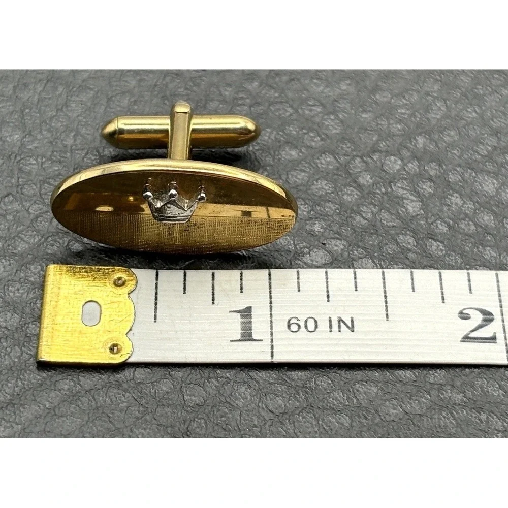 Vintage Swank Crown Cufflinks Men's Formal Gold Tone Silver Tone